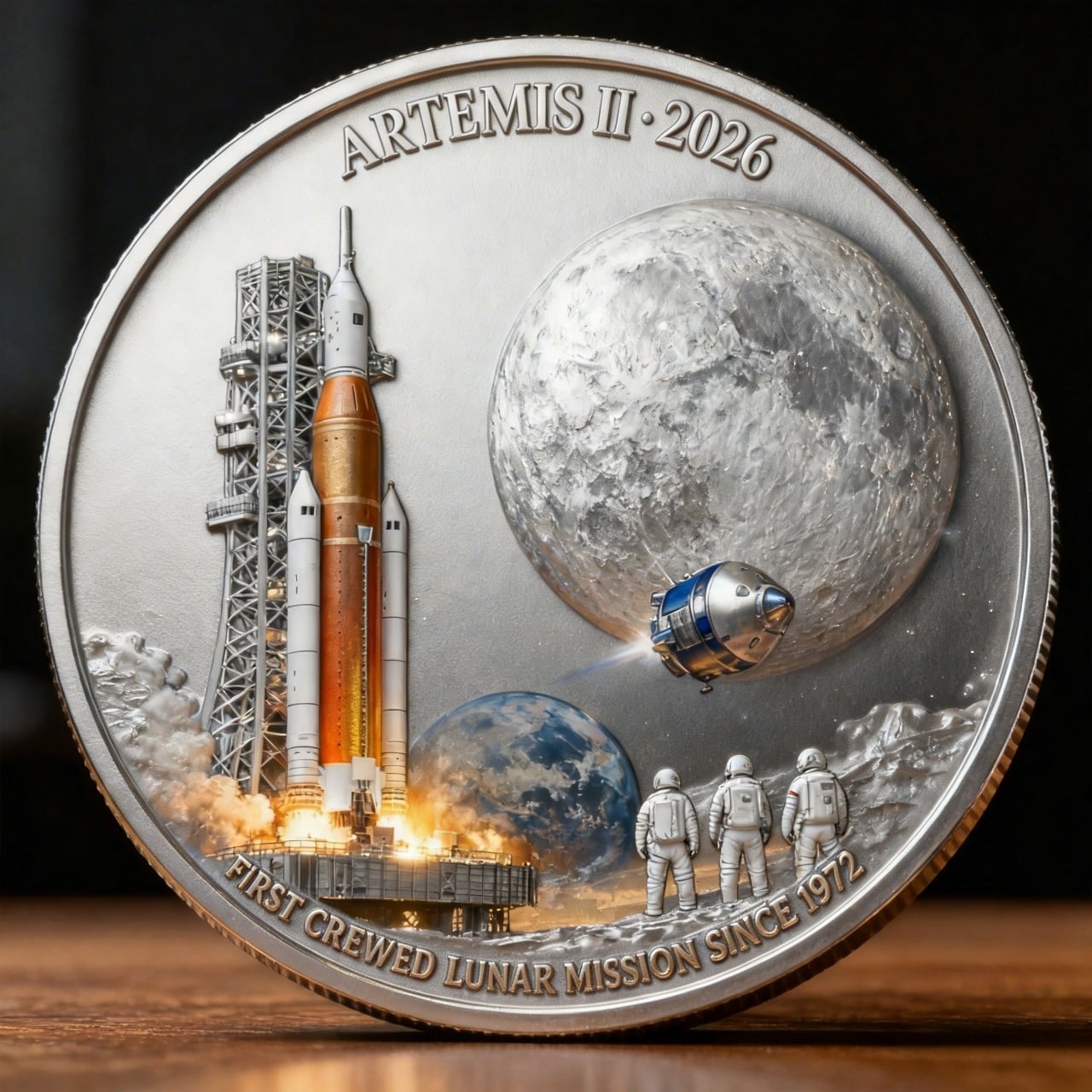 🌕 Artemis II Mėnulio misijos atminimo moneta-LT