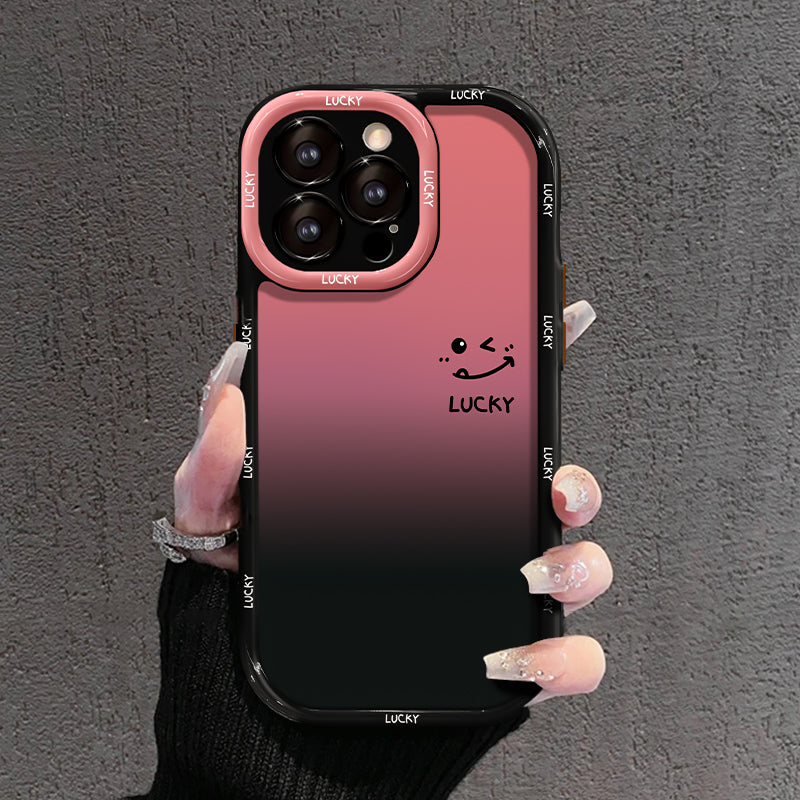 Θήκη iPhone με ματ ντεγκραντέ – Σ' ΑΓΑΠΩ ΚΑΙ ΚΑΛΗ ΤΥΧΗ, Smiley Designs-SI
