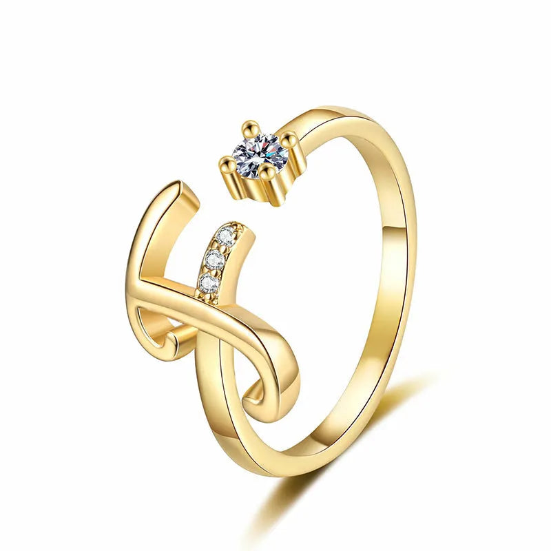 ⏳Časovno omejen 50 % popust⏰Nastavljiv bleščeči začetni prstan za ženske💍-SI