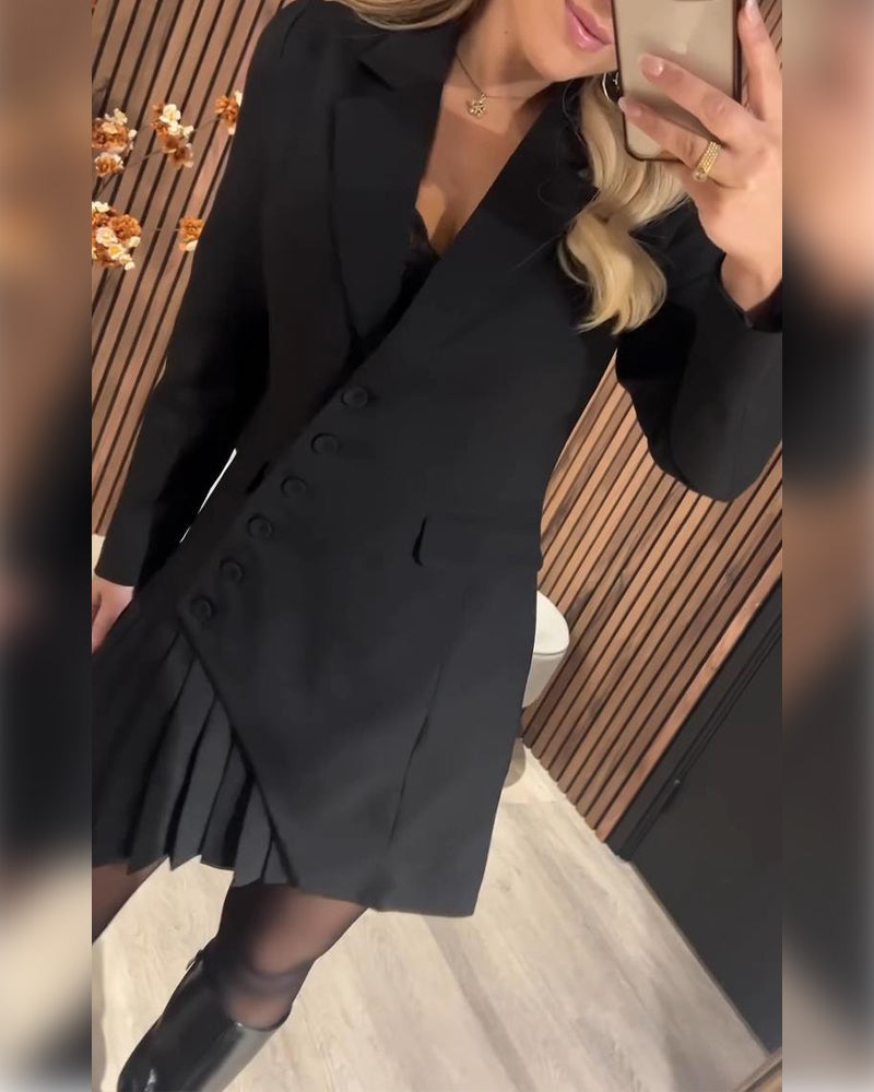 DOMINUOKITE ERDVĘ: Asimetriška „Power“ švarko suknelė-LT