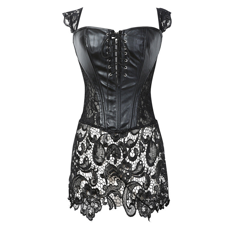 Sexy Lace Open Back - Nėriniuotas odos formuantis Bodysuit-LT 