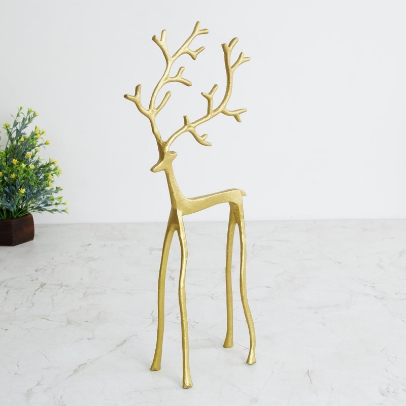 🎅Χριστουγεννιάτικο Μπεστ Σέλερ 🦌 Φιγούρα με μαύρο τάρανδο, Χριστουγεννιάτικη οικρασία-GR 