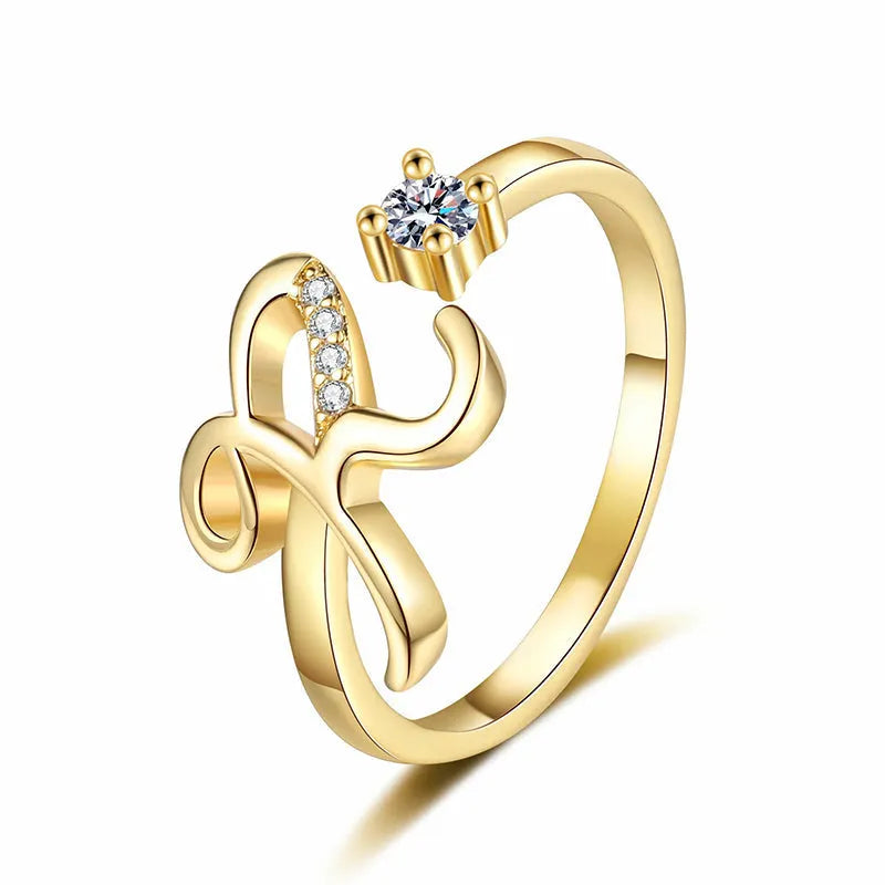 ⏳Časovno omejen 50 % popust⏰Nastavljiv bleščeči začetni prstan za ženske💍-SI
