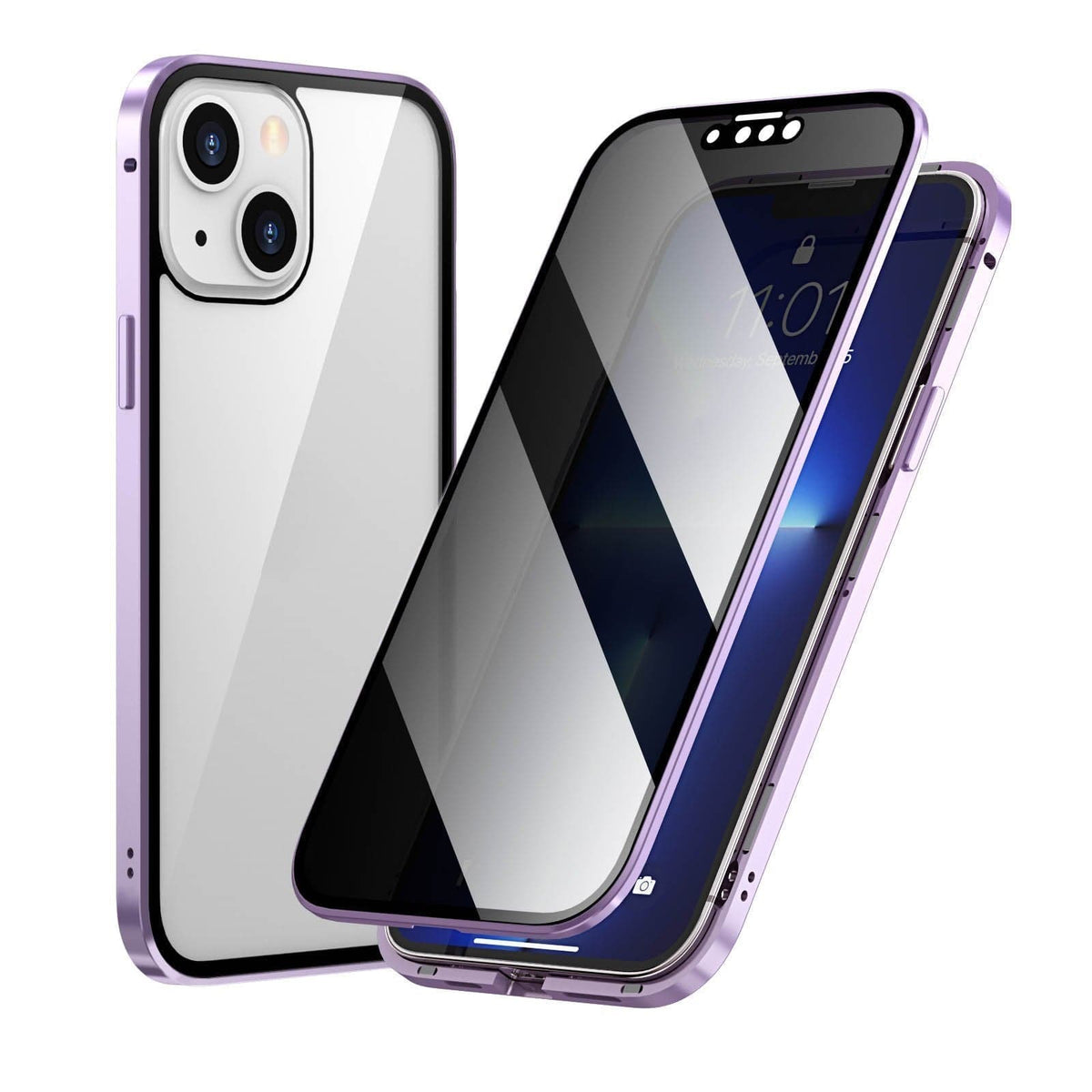 Μαγνητική θήκη iPhone με αντιανακλαστικό γυαλί και μέταλλο-GR