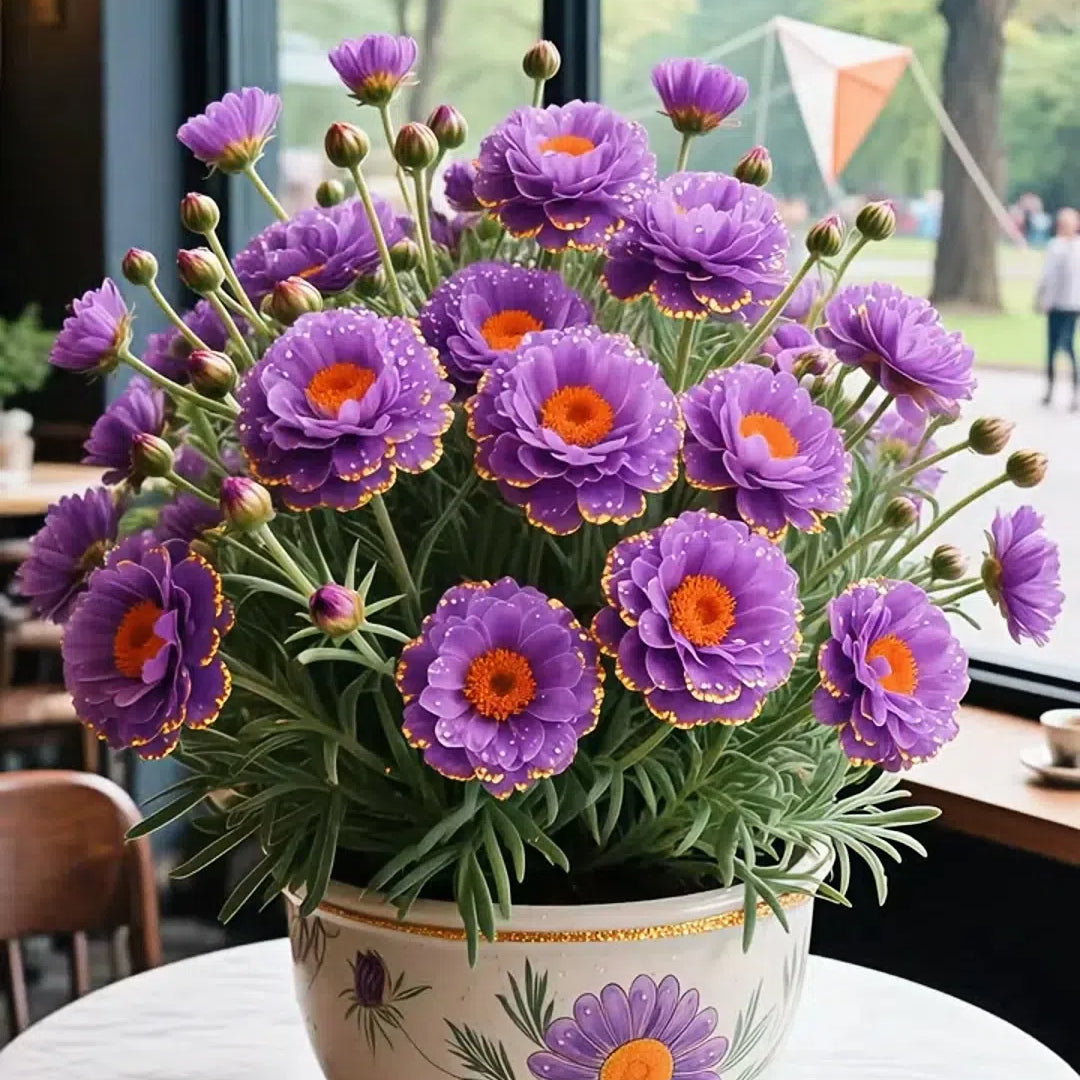 Zlata čipkasta portulaka🌸✨ Čudoviti dvojni cvetovi za lahkotno poletno barvanje-SI