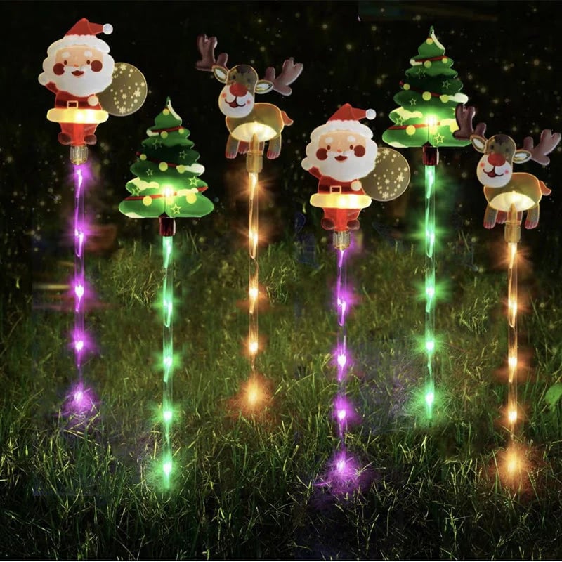🎄🎁Συσκευασία με 6 κινούμενα χριστουγεννιάτικα λαμπάκια-SI 