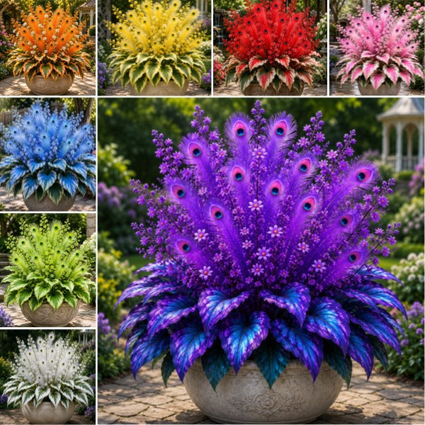 🔥 Prihranite 50 %🦚 Čebulice hoste Peacock Flame – bujne rastline, ki ljubijo senco, za vrt in dom-SI