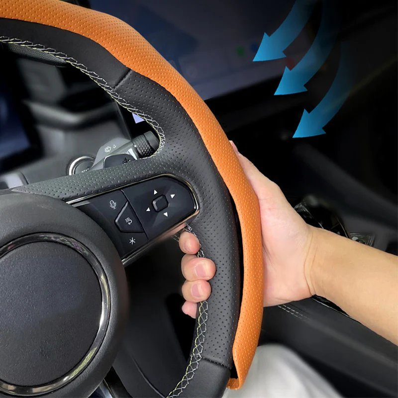 🔥🚗Zračna, nedrseča, ultra tanka prevleka za volan-SI