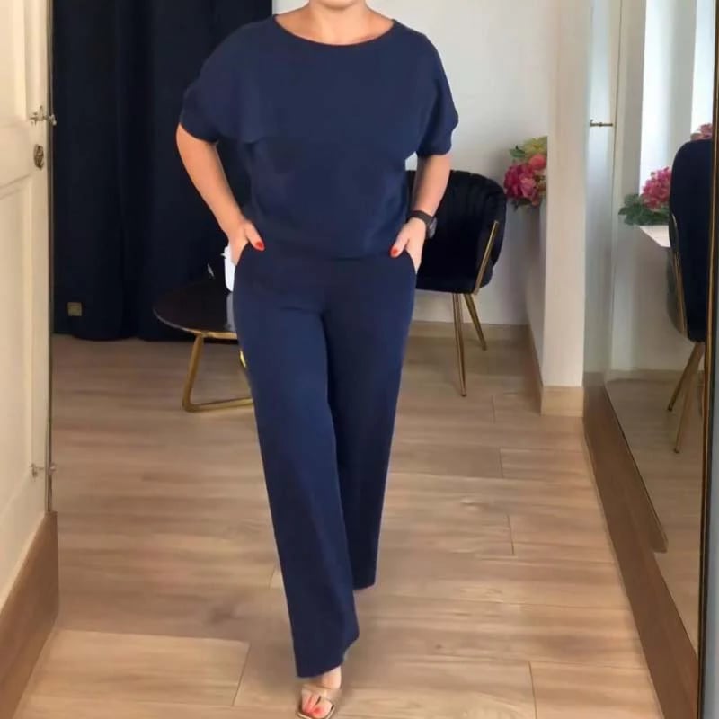 ⏳Posebna časovno omejena ponudba⏰Elegantni 3-delni komplet, ki vključuje dolg kardigan, majico in hlače💞-SI