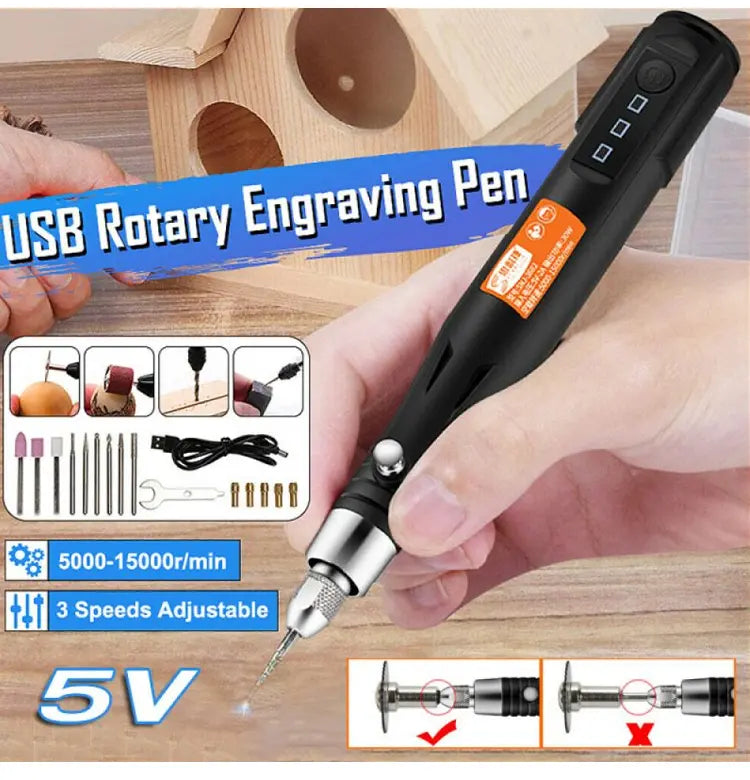 15000 apsisukimų per minutę. Dremel „pasidaryk pats“ rotacinis graviruotojas USB mini elektrinis gręžtuvas ir nešiojamasis šlifuoklis 