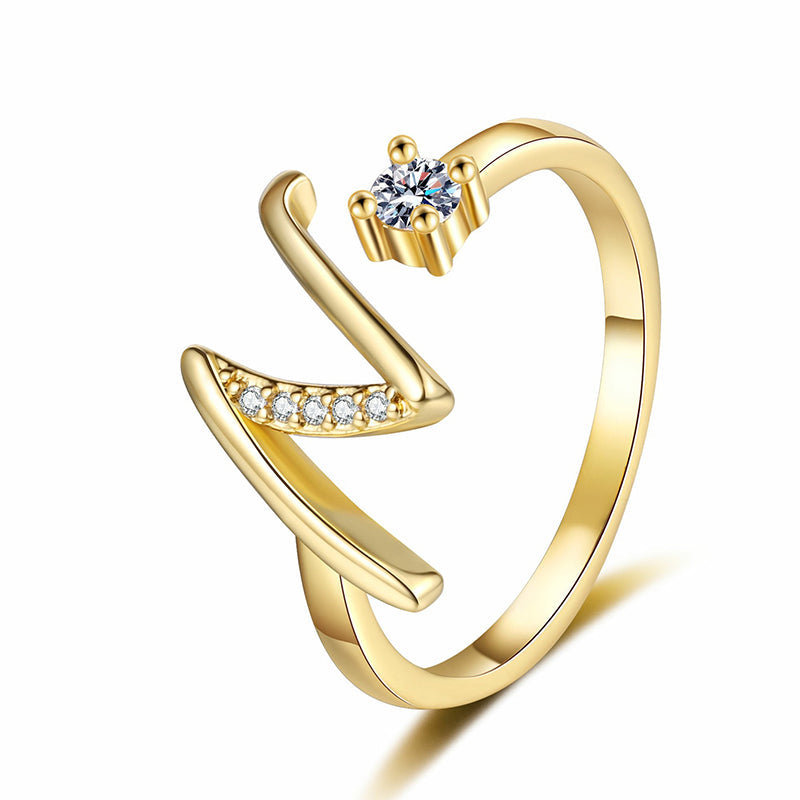 ⏳Časovno omejen 50 % popust⏰Nastavljiv bleščeči začetni prstan za ženske💍-SI