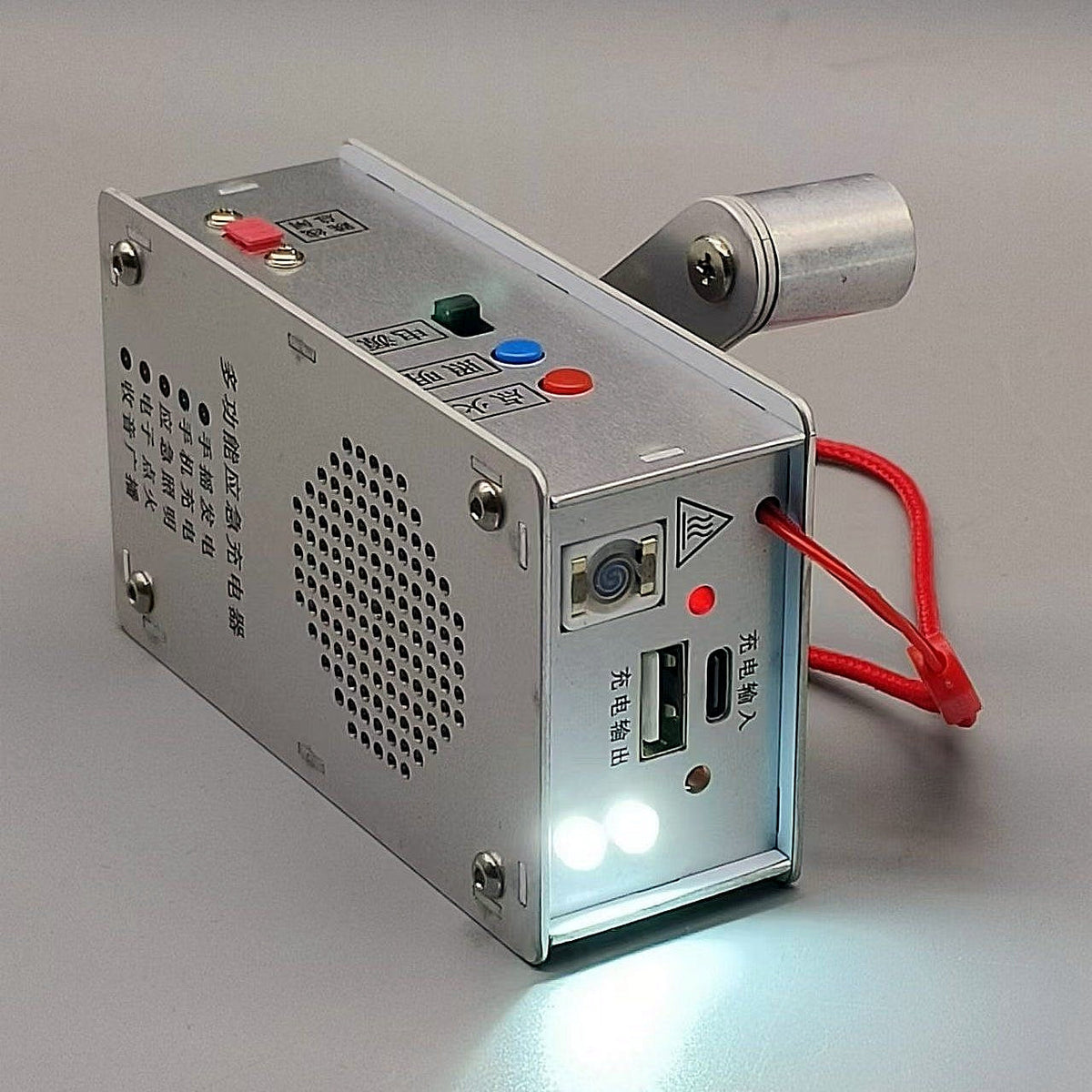 🔋 Σταθμός έκτακτης ανάγκης με φορητό καρότσι – Κάμερα, αναπτήρας και power bank (1000mAh)-GR 