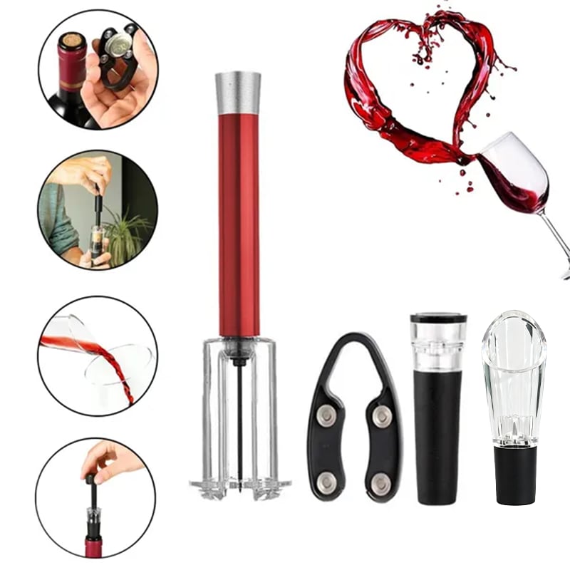 🔥Air Pump Cork Remover Wine Bottle Opener Set