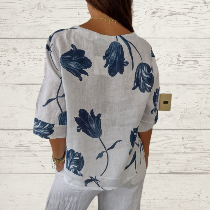 🔥[S-5XL]👕Τουνίκ με V λαιμόκοψη-SI 