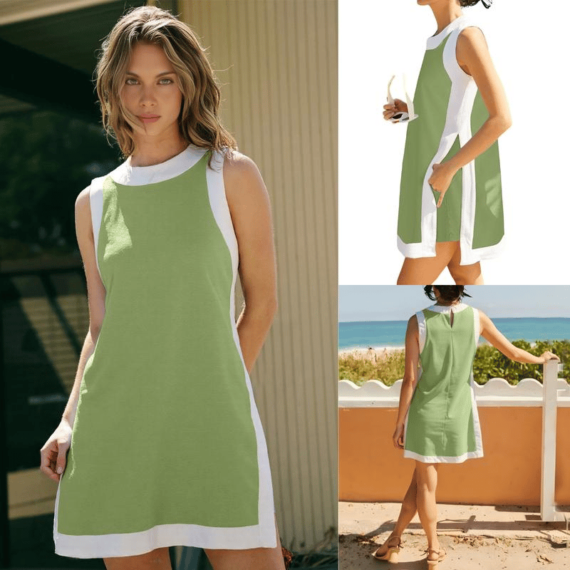 👗Moteriški laisvalaikio stiliaus spalvoti berankoviai derantys viršutiniai šortai su kišene🥰-LT