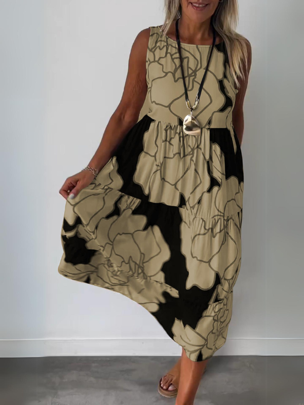 👗2024 m. Maxivestido empanado floral sin tirantes. 