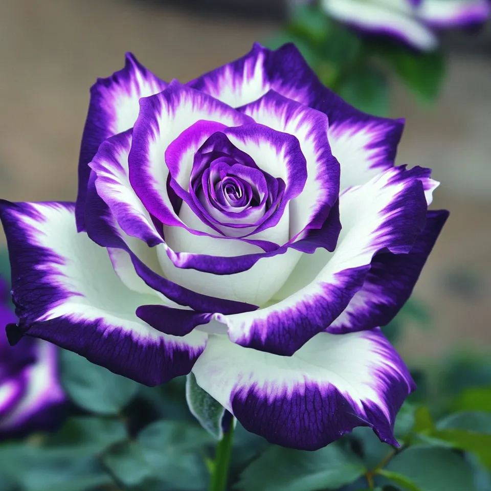 Reta Mėlynojo Mėnulio rožė 🌌 ir įvairiaspalvė nėriniuota rožė 🌈🌹-LT