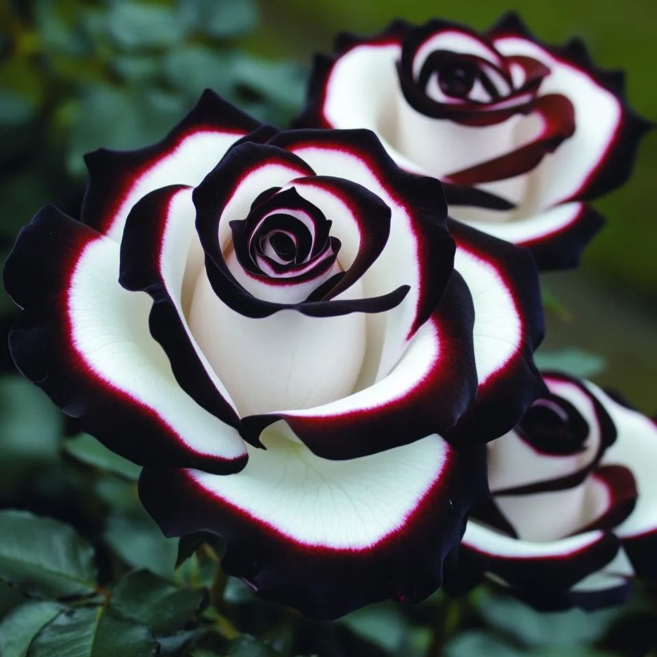 Reta Mėlynojo Mėnulio rožė 🌌 ir įvairiaspalvė nėriniuota rožė 🌈🌹-LT