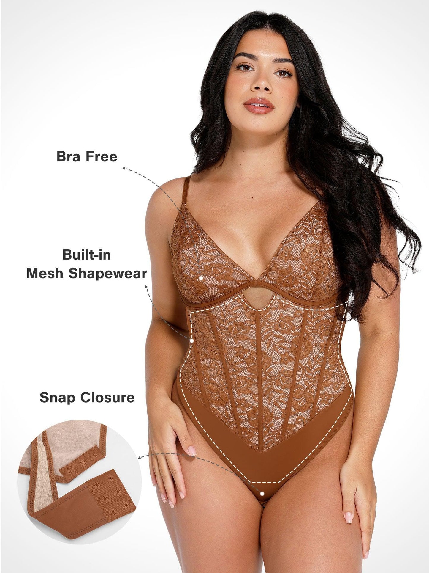 Το Shapewear Bodysuit Cutout gliptiki δαντέλα-GR 
