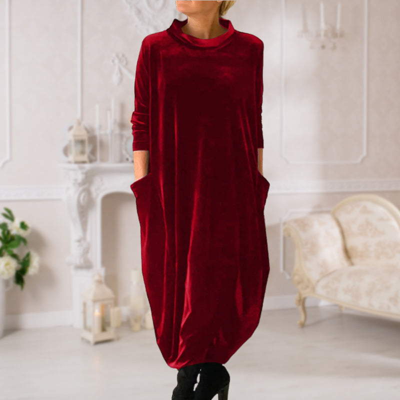 Elegantiška elegantiška aksominė suknelė-GR