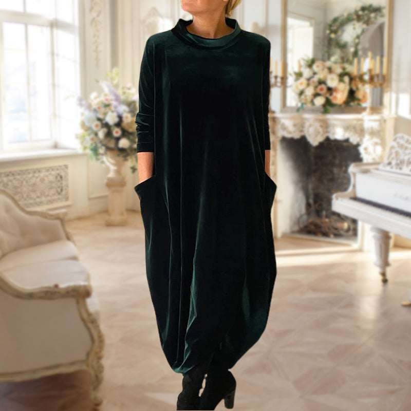 Elegantiška elegantiška aksominė suknelė-GR
