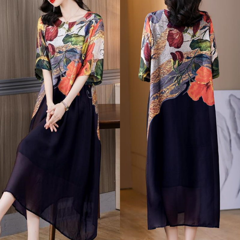 👗Elegantiškos gėlėtos suknelės moterims dideliais dydžiais-LT