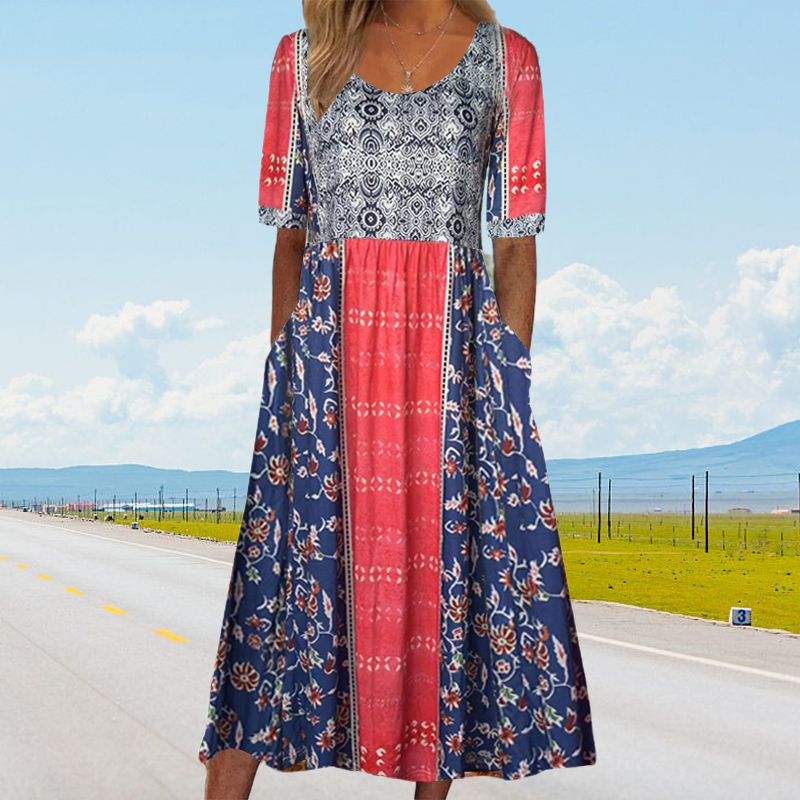 🌸Γυναικείο φόρεμα με boho σχέδιο-GR
