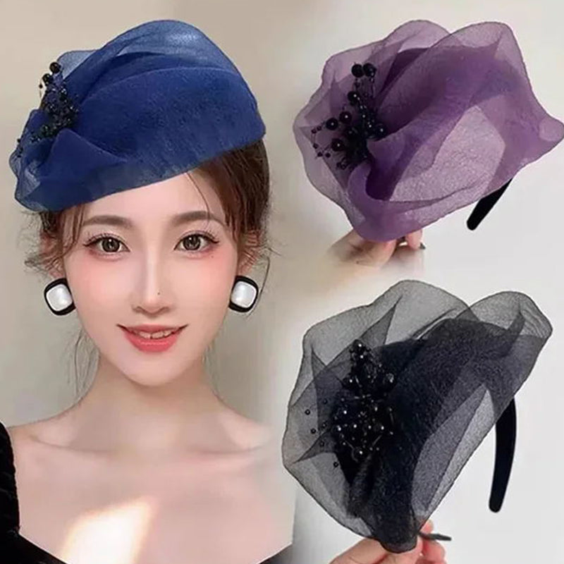 Νέο Σχέδιο 2025 🌸 Vintage Κορδέλα Οργάντζας Fascinator-LT
