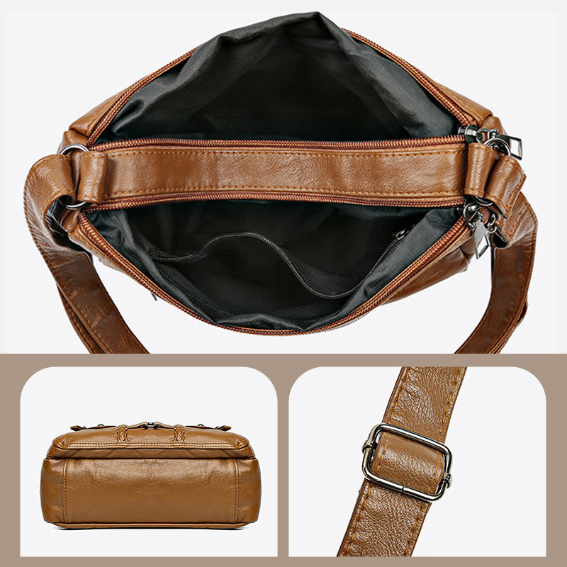 Ženska vintage torba iz mehkega PU usnja - SI