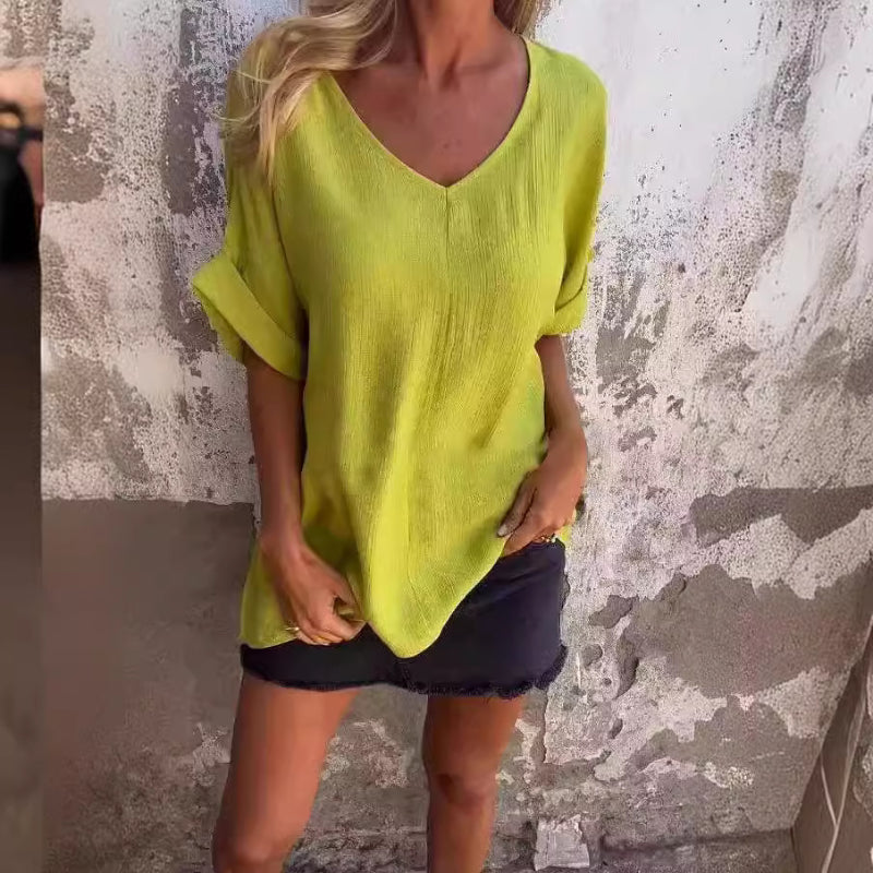 🌺Γυναικεία μπλούζα V-GR με V λαιμόκοψη