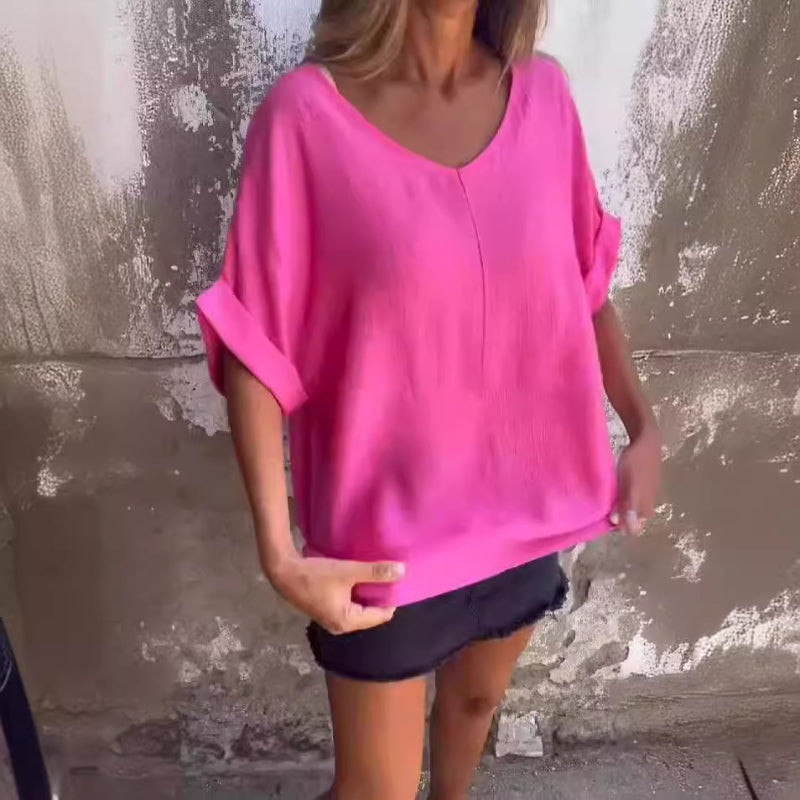 🌺Γυναικεία μπλούζα V-GR με V λαιμόκοψη