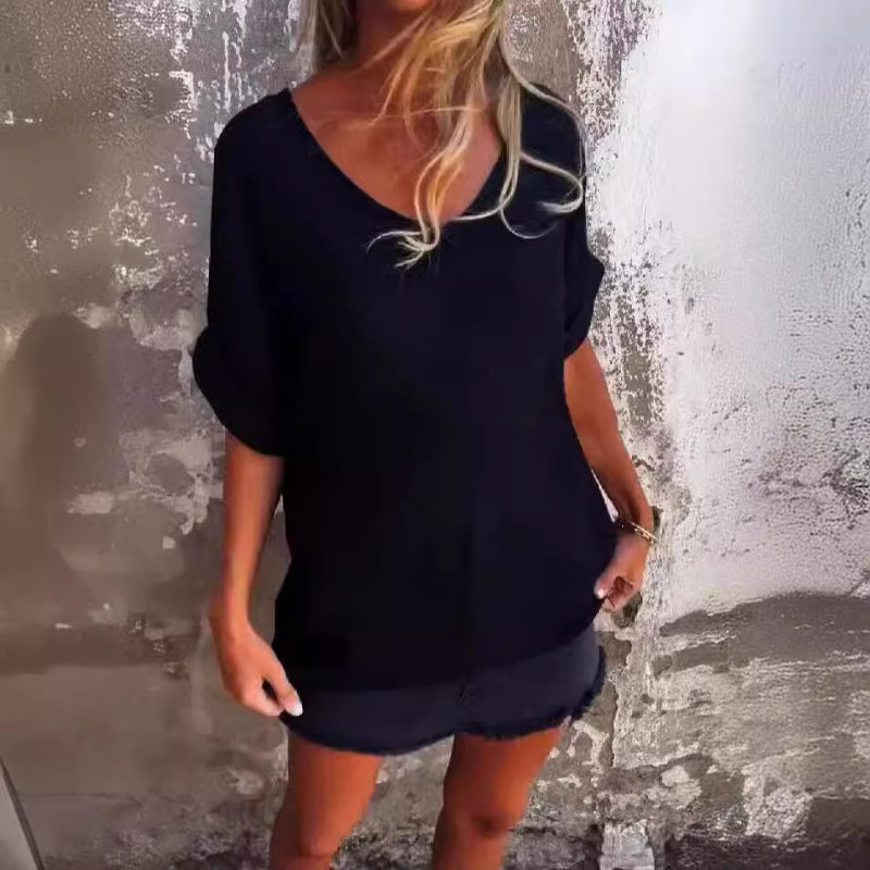 🌺Γυναικεία μπλούζα V-GR με V λαιμόκοψη