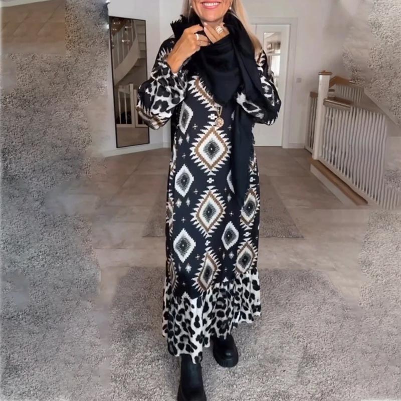 Γυναικείο Bohemian μακρυμάνικο φόρεμα casual