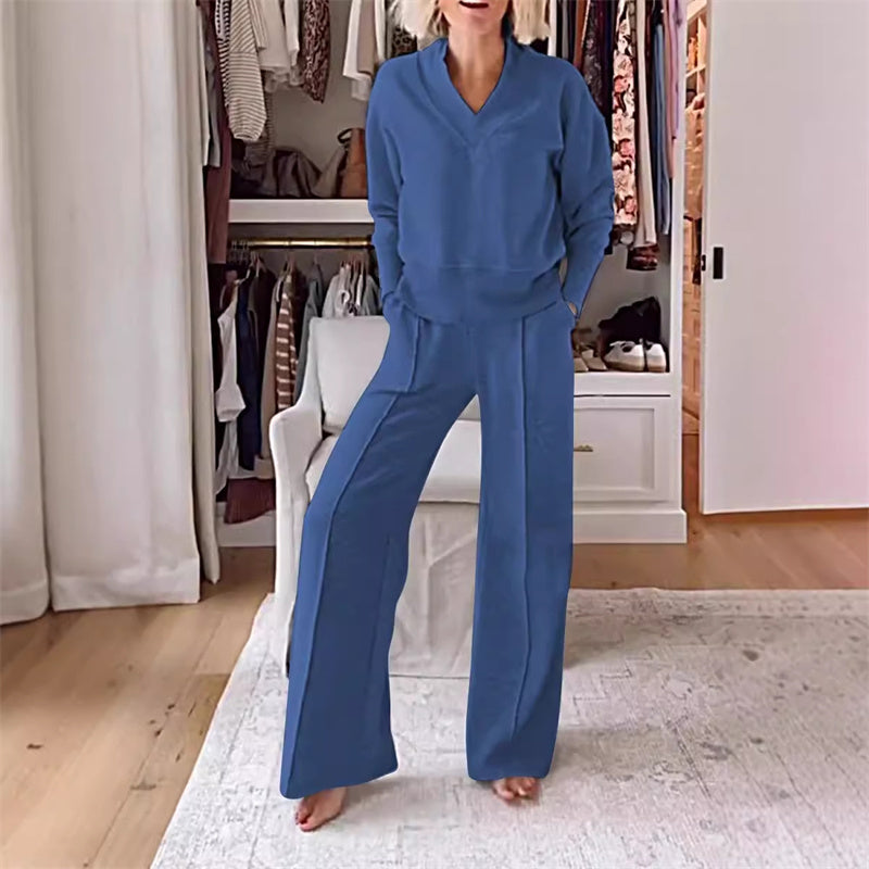 Γυναικείο σετ casual moda 💕 (Τοπ + παντελόνι)-GR