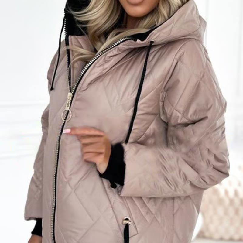 🔥[S-3XL] Moterų mados haų kaklo ir klubo Parka paltas-LT