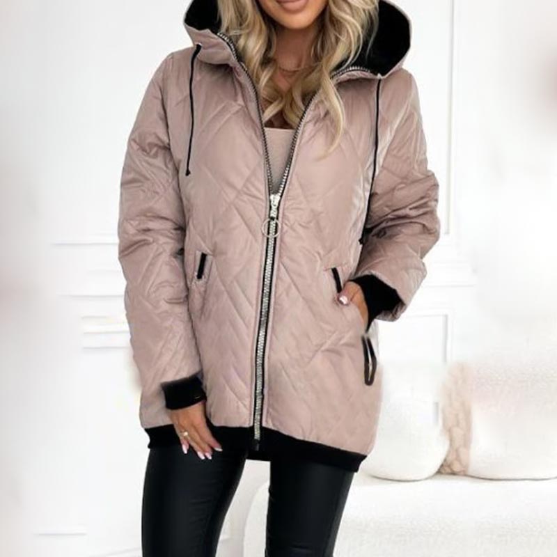 🔥[S-3XL] Moterų mados haų kaklo ir klubo Parka paltas-LT