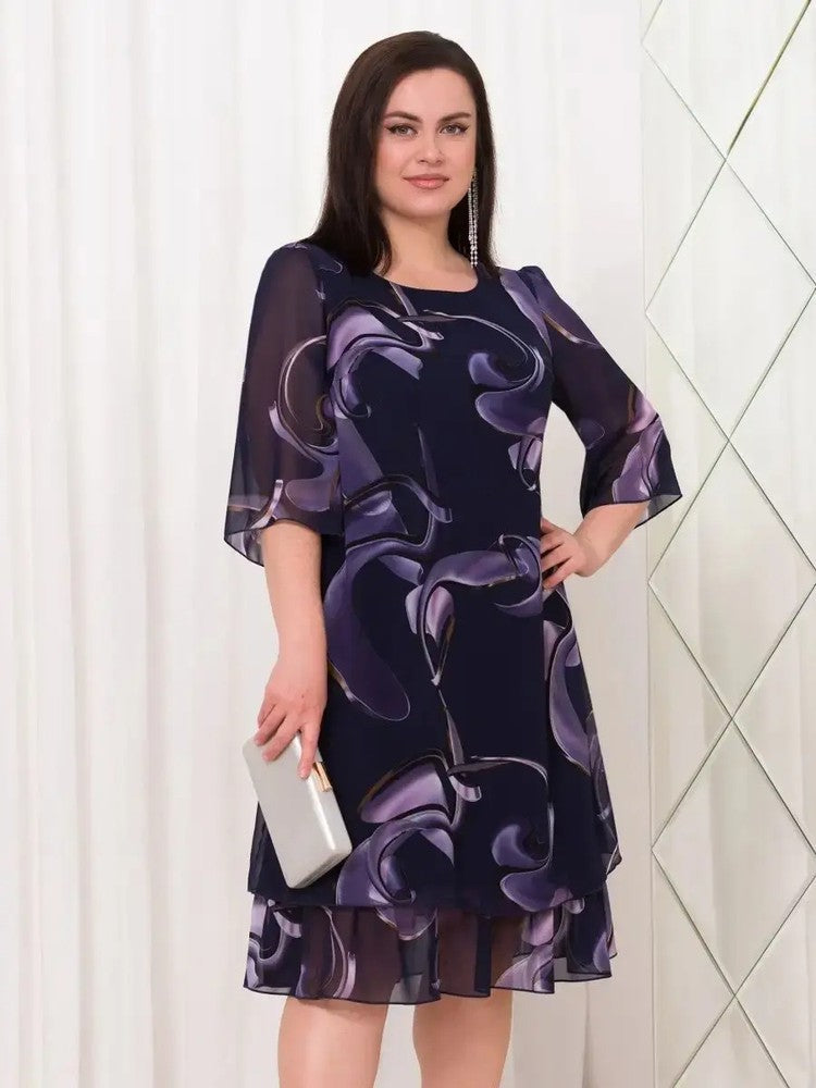 👗 Nove obleke iz šifona z elegantnimi potiski in naborki iz leta 2026-SI