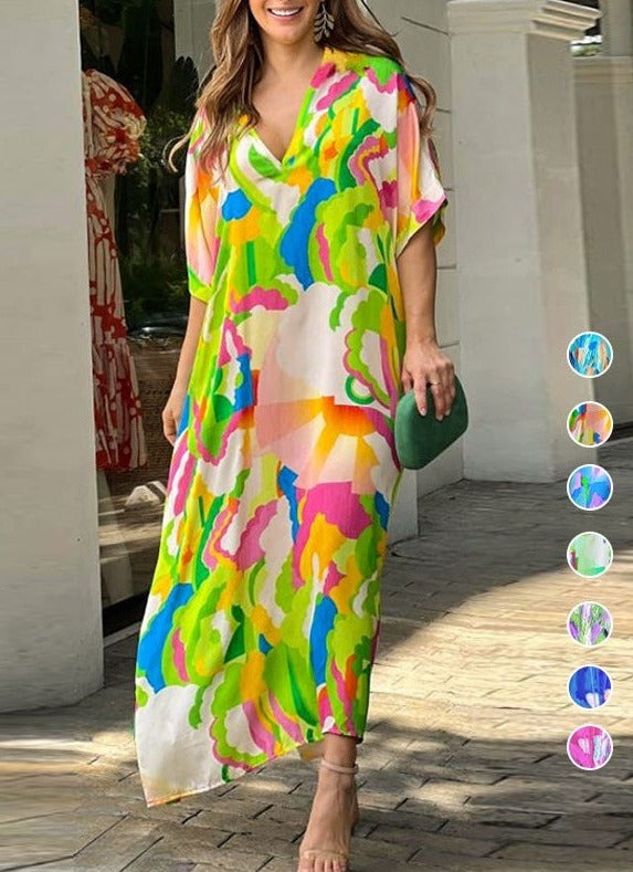 【M-XL】🌈Το επίσημο φόρεμα είναι βαμμένο με σχέδιο-LT