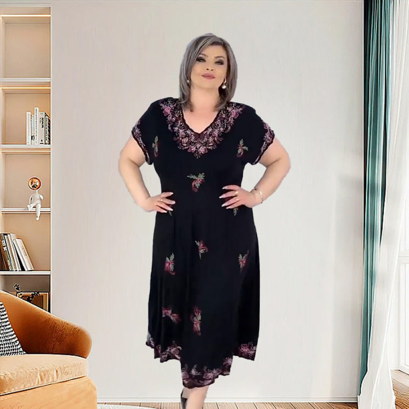 Vestido de mujer con escote en V-ES