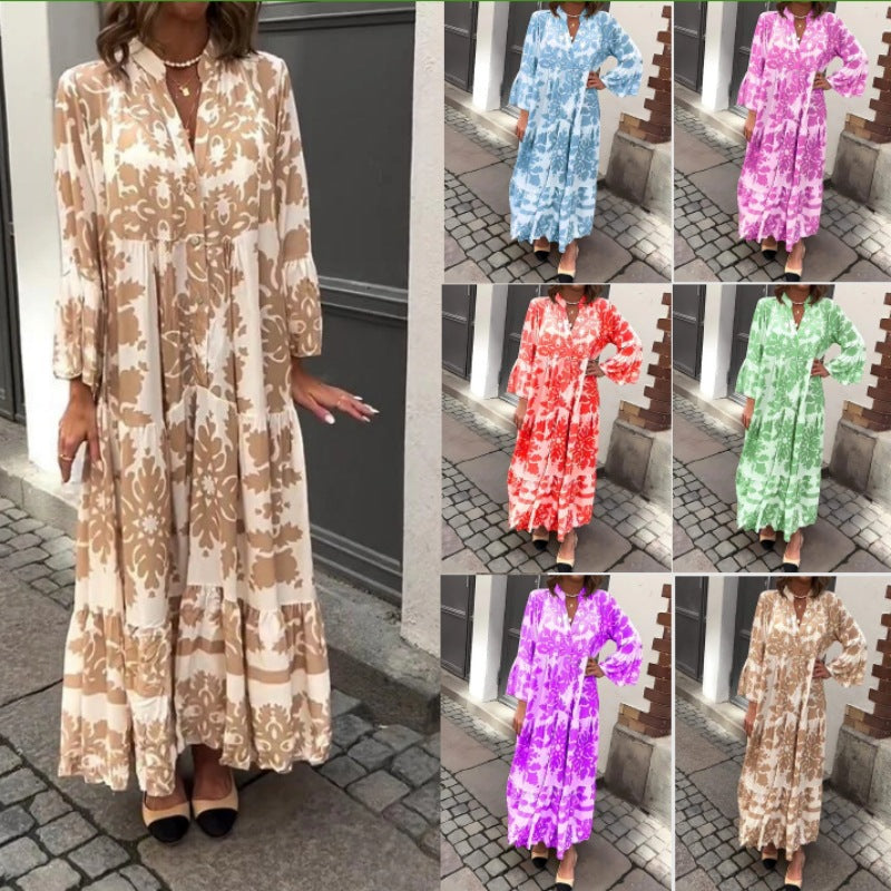 【🌷S-4XL】🌸Moteriška suknelė ilgomis rankovėmis-LT
