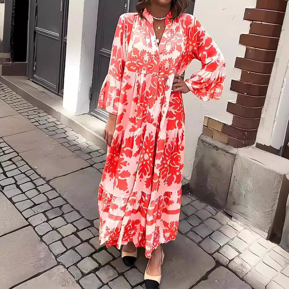 【🌷S-4XL】🌸Moteriška suknelė ilgomis rankovėmis-LT
