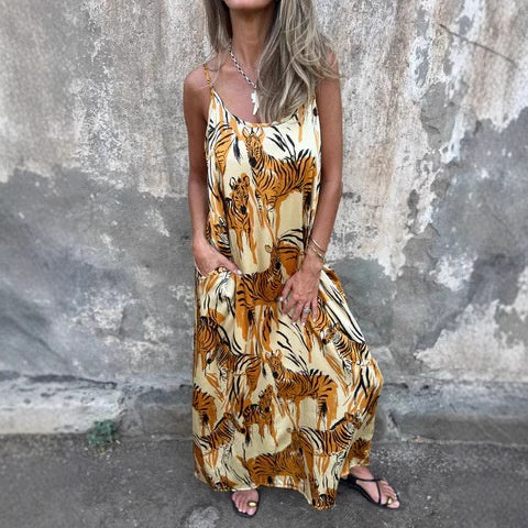 💙Moteriška marginta suknelė be nugaros su petnešėlėmis-LT