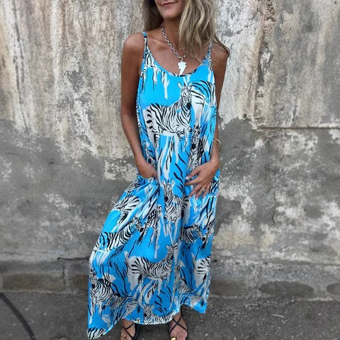 💙Moteriška marginta suknelė be nugaros su petnešėlėmis-LT