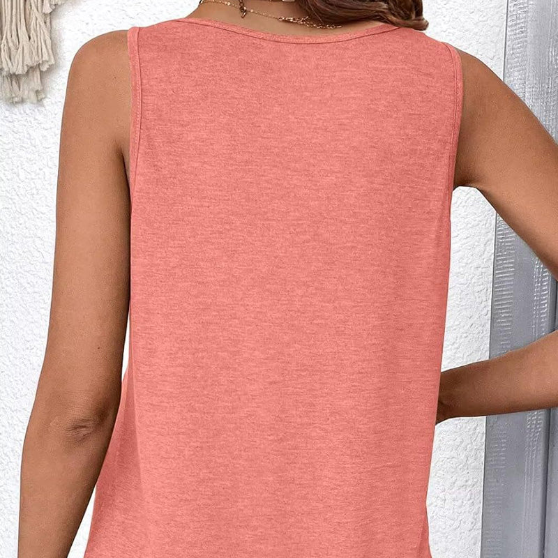 👚Γυναικείο αμάνικο μπλουζάκι με V λαιμόκοψη-GR