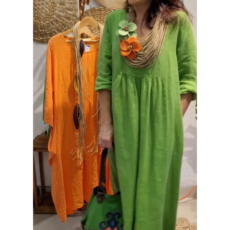 💖Περιορισμένη έκπτωση 20% ΕΚΠΤΩΣΗ💖Γυναικείο μακρυμάνικο λινό φόρεμα Boho-GR
