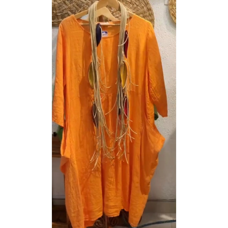 💖Ribotas išpardavimas su 20% NUOLAIDA💖Λινό φόρεμα Boho με μακριά μανίκια για γυναίκες-LT