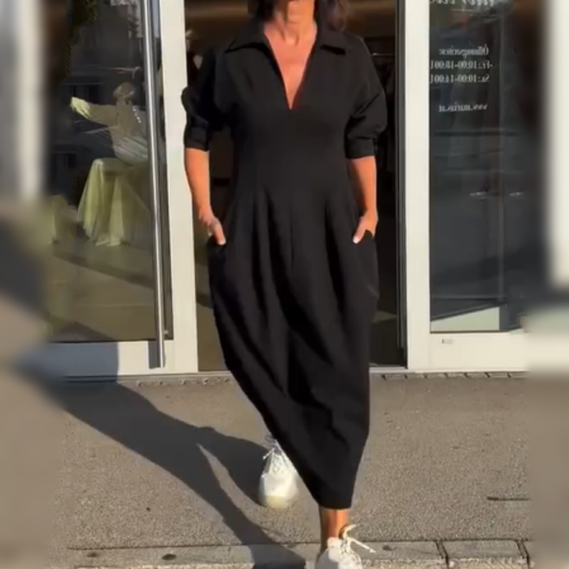 💕Temperamentinga juoda suknelė-LT