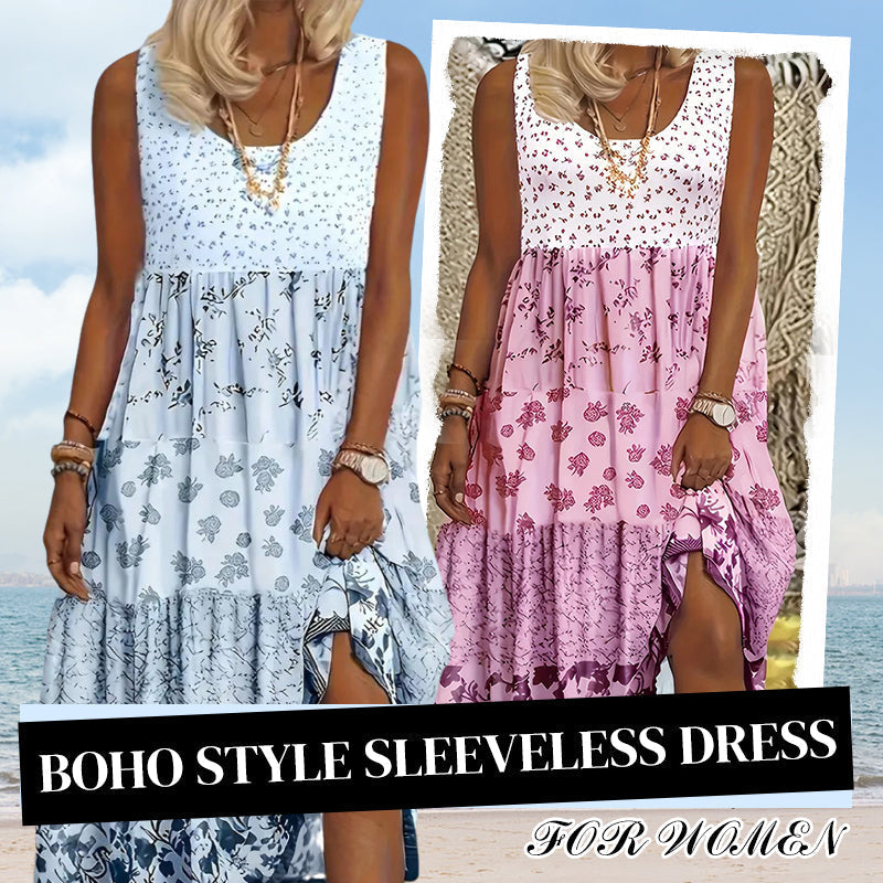 ✨👗 Ženska obleka brez rokavov v boemskem slogu-SI
