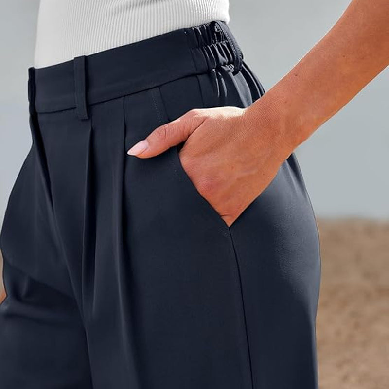 🌸Moteriškos tiesaus kirpimo kelnės aukštu liemeniu👖-LT