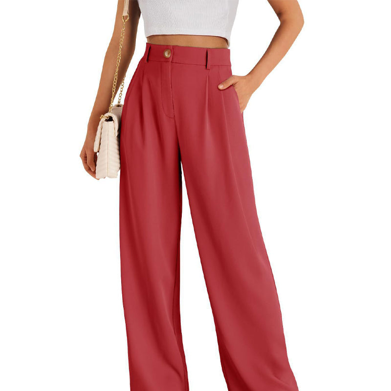 🌸Moteriškos tiesaus kirpimo kelnės aukštu liemeniu👖-LT